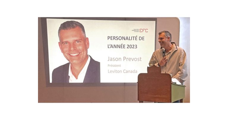 Leviton Canada Congratulates Jason Prevost for 2023 Personality of the Year Award