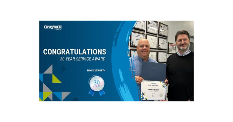 Graybar Canada Congratulates Mike Sudworth for 30 Year Milestone