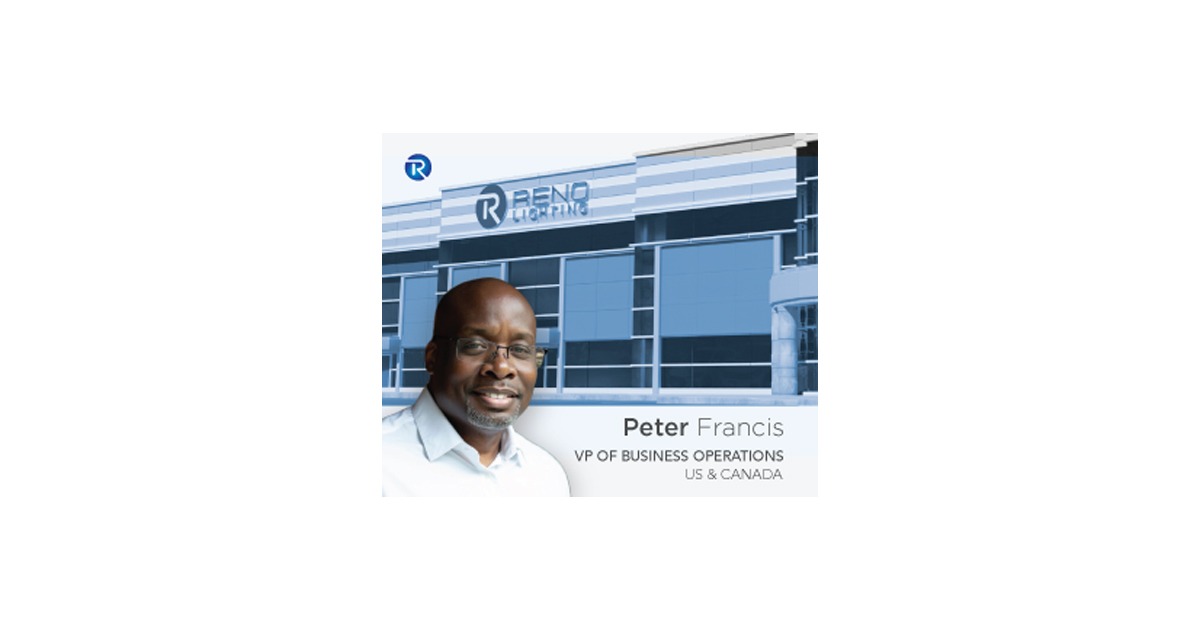 RENO Lighting Announces Peter Francis Appointment as Vice President of Business Operations for US & Canada in Leadership Transition