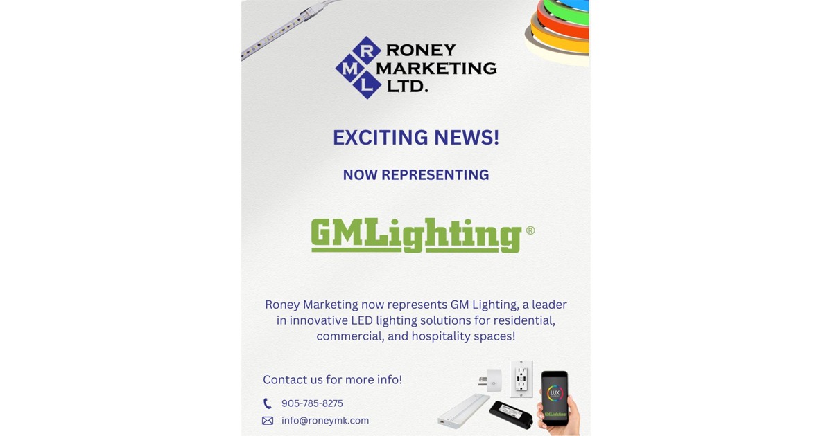 Roney Marketing Announces New GM Lighting Representation